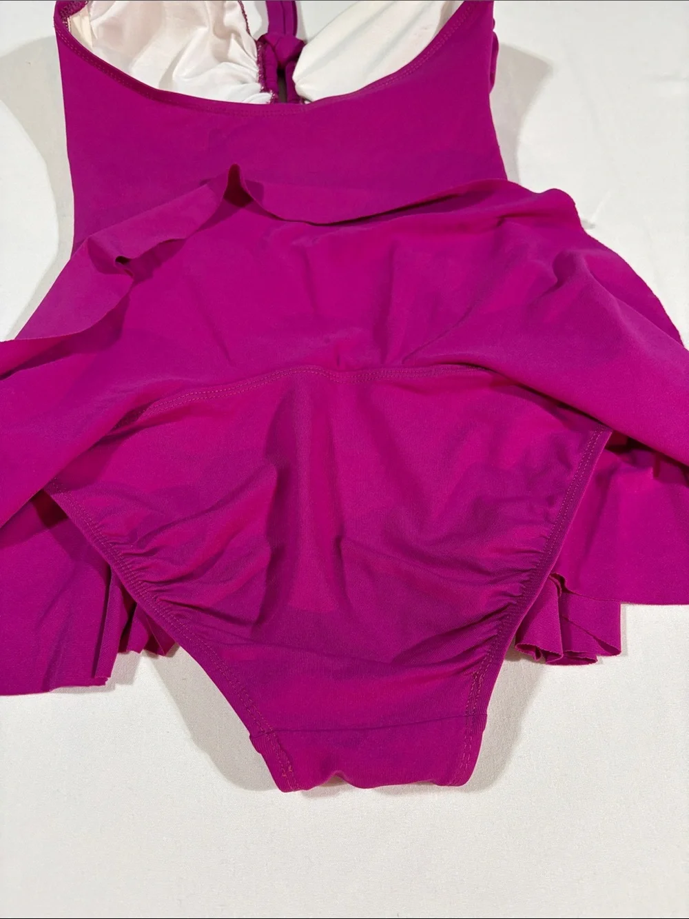 Chaps Fuchsia Halter Skirted One-Piece Swimsuit size 6